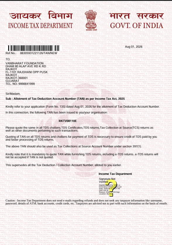 tan certificate